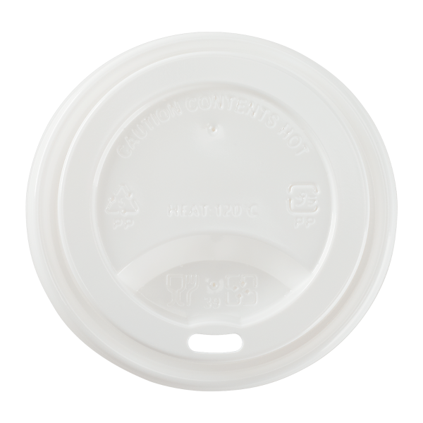 [1,000 ct] 8 oz Paper Coffee Cup Lids | 80 mm | PP | White