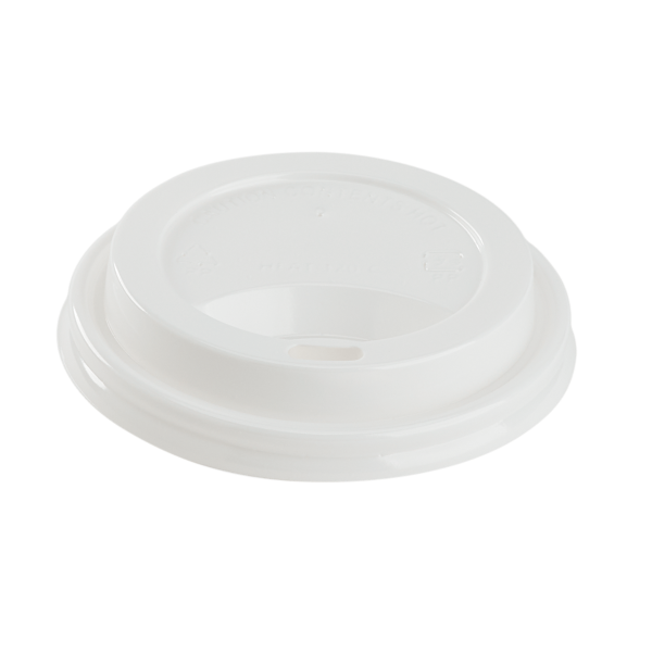 [1,000 ct] 8 oz Paper Coffee Cup Lids | 80 mm | PP | White