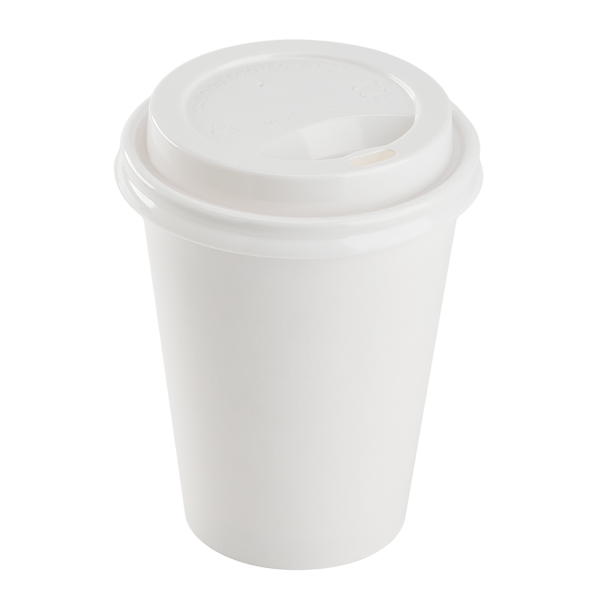[1,000 ct] 8 oz Paper Coffee Cup Lids | 80 mm | PP | White
