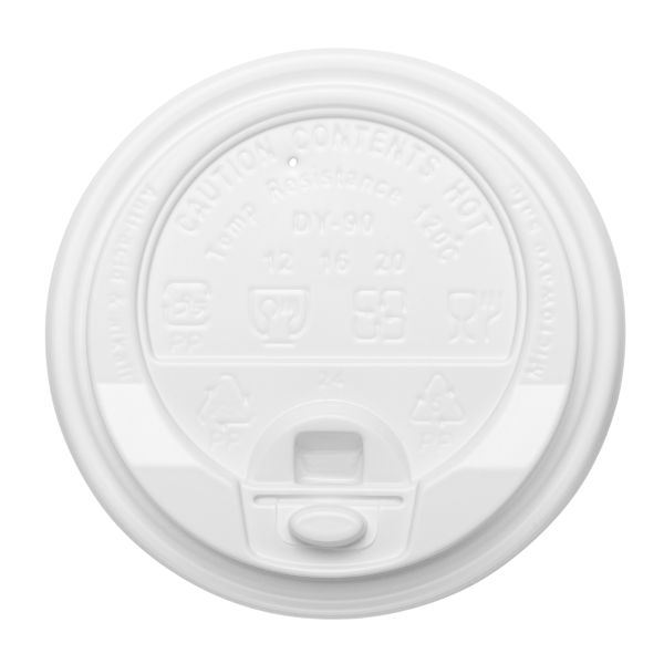 [1,000 ct] 10-24 oz Paper Coffee Cup Lids | 90 mm | White | Flip-Top
