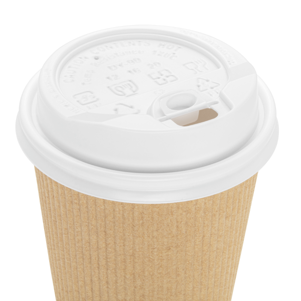 [1,000 ct] 10-24 oz Paper Coffee Cup Lids | 90 mm | White | Flip-Top