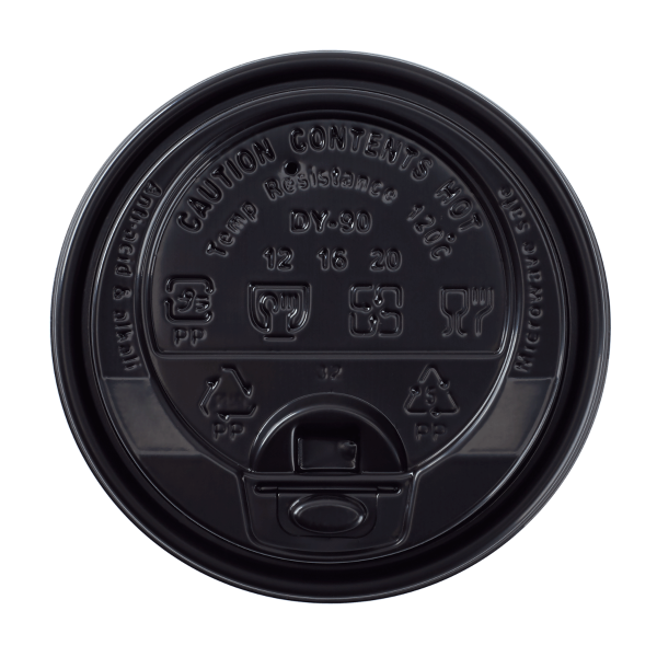 [1,000 ct] 10-24 oz Paper Coffee Cup Lids | 90 mm | Black | Flip-Top