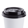 [1,000 ct] 10-24 oz Paper Coffee Cup Lids | 90 mm | Black | Flip-Top