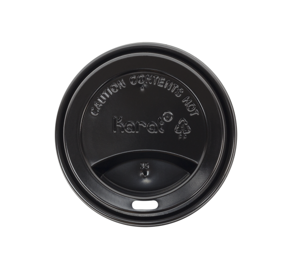 [1,000 ct] 10-24 oz Paper Coffee Cup Lids | 90 mm | Black