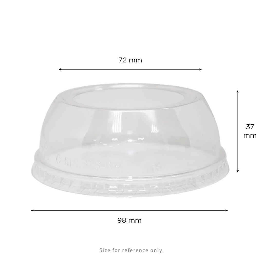 [1,000 ct] Plastic Dome Cup Lids | PET | Wide Opening | 98 mm
