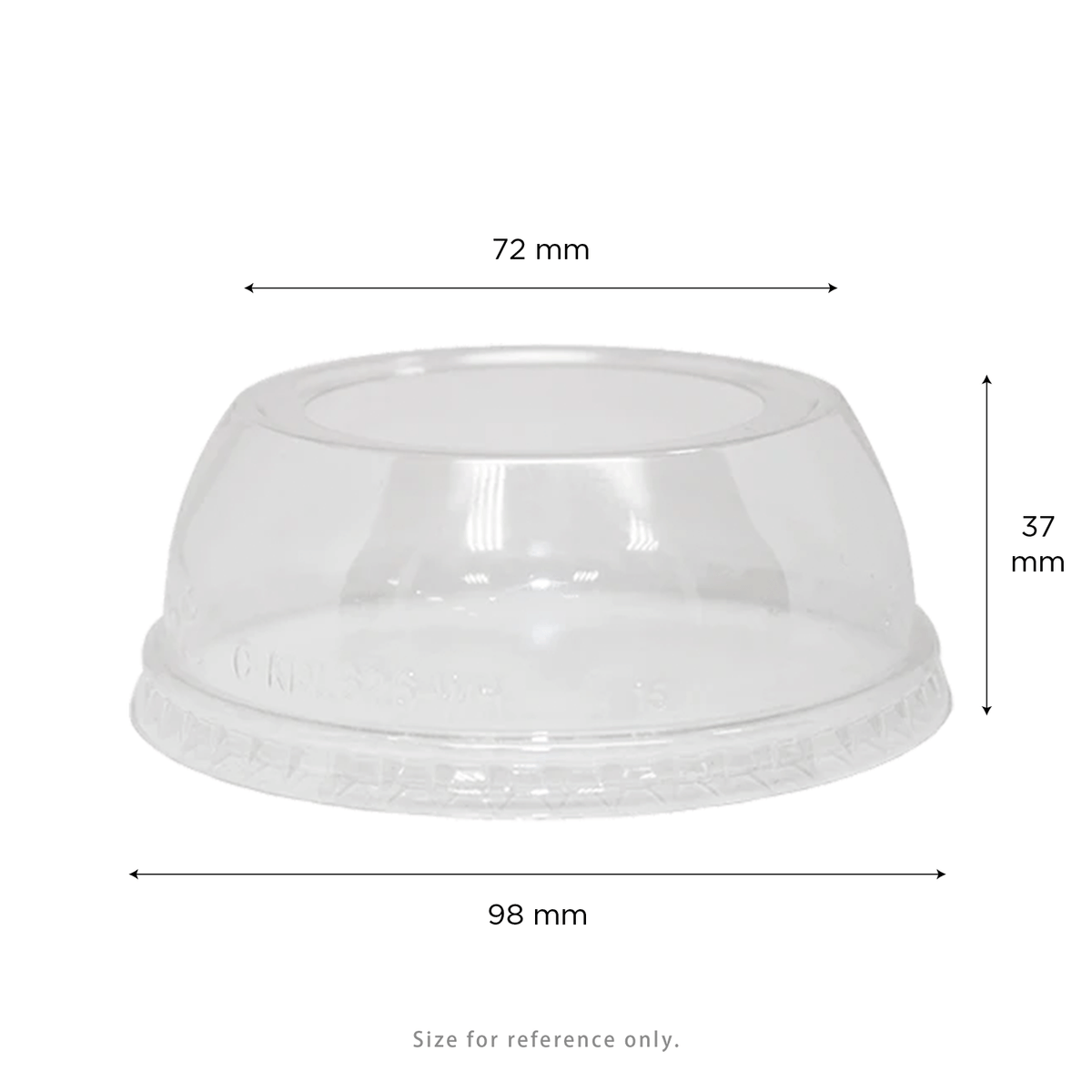 [1,000 ct] Plastic Dome Cup Lids | PET | Wide Opening | 98 mm