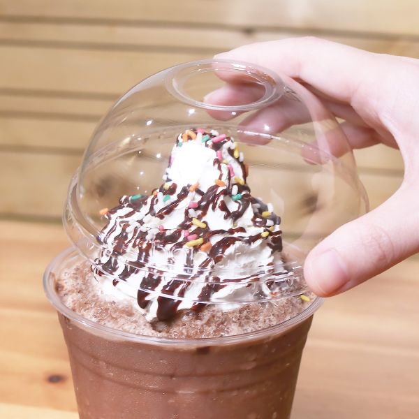 [1,000 ct] Plastic Dome Cup Lids | PET | 98 mm