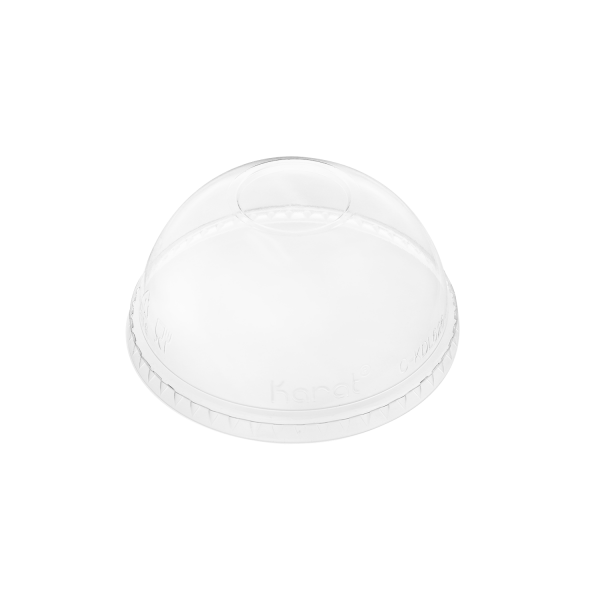 [1,000 ct] Plastic Dome Cup Lids | PET | No Hole | 98 mm