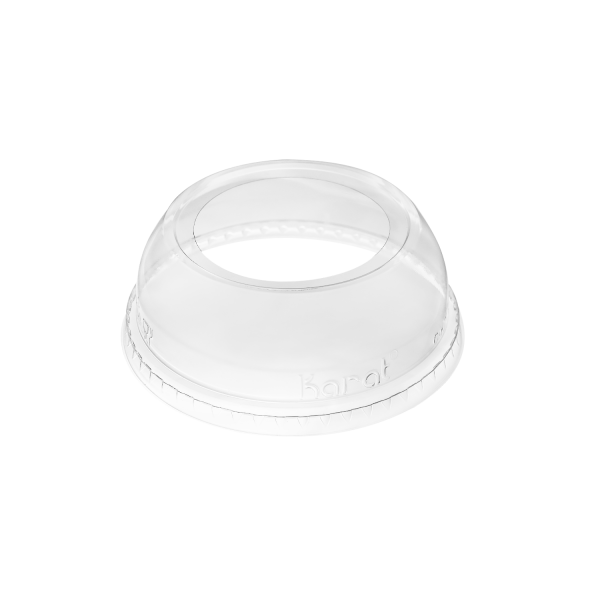 [1,000 ct] Plastic Dome Cup Lids | PET | Wide Opening | 98 mm