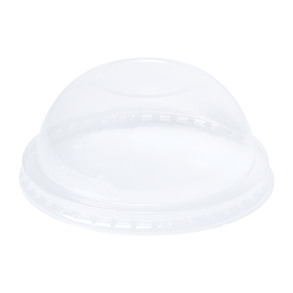 [1,000 ct] Plastic Dome Cup Lids | PET | No Hole | 90 mm