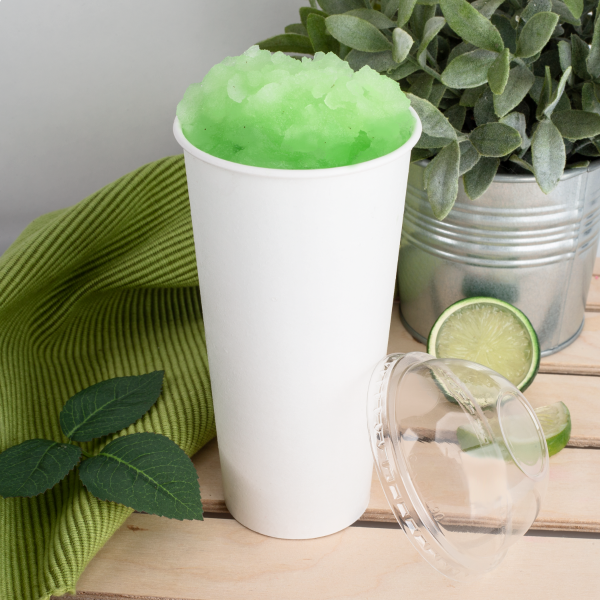 [1,000 ct] Plastic Dome Cup Lids | PET | No Hole | 90 mm