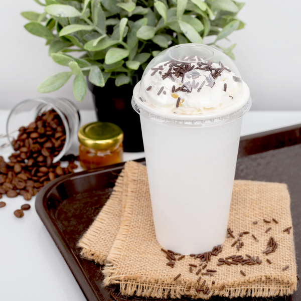 [1,000 ct] Plastic Dome Cup Lids | PET | No Hole | 90 mm