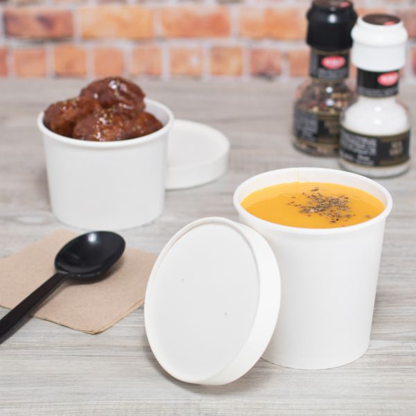 [1,000 ct] Paper Food Container Lids | 96 mm