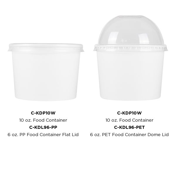 [1,000 ct] 10 oz Paper Food Containers | 96 mm | White