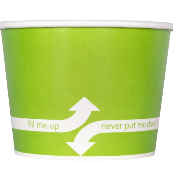 [1,000 ct] 16 oz Paper Food Containers | 112 mm | Green