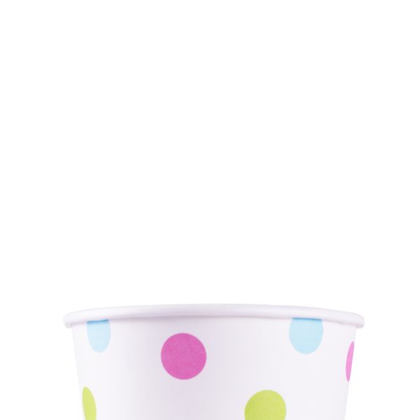 [1,000 ct] 12 oz Paper Food Containers | 100 mm | Dots Print