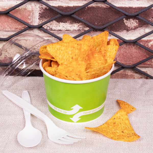 [1,000 ct] 12 oz Paper Food Containers | 100 mm | Green