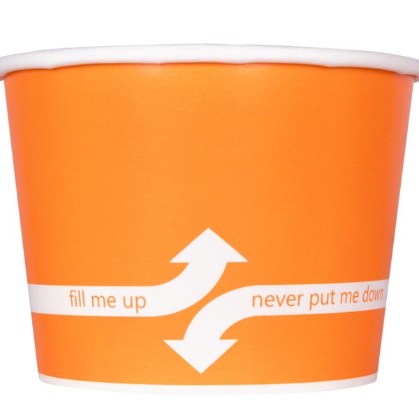 [1,000 ct] 12 oz Paper Food Containers | 100 mm | Orange