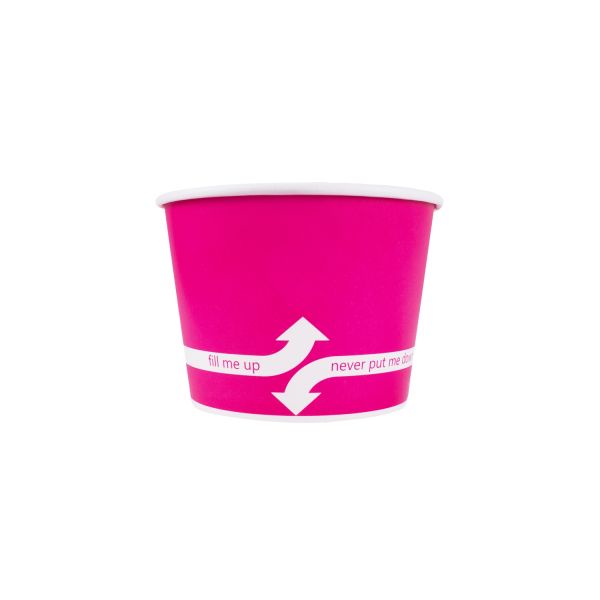 [1,000 ct] 12 oz Paper Food Containers | 100 mm | Pink