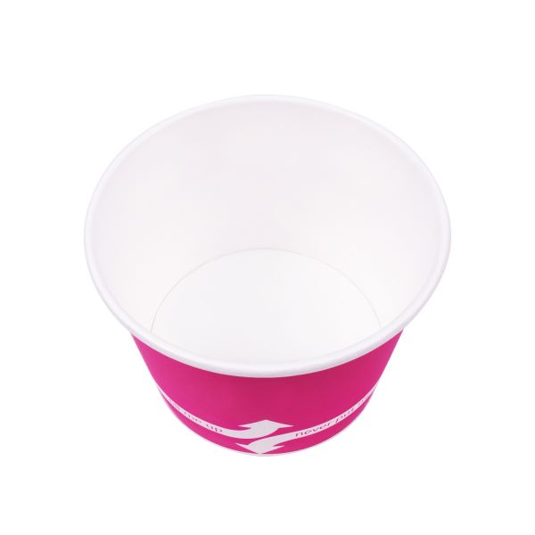 [1,000 ct] 12 oz Paper Food Containers | 100 mm | Pink