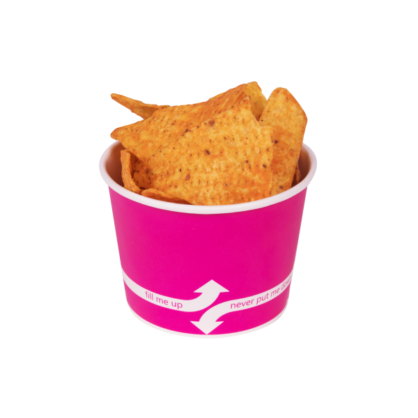 [1,000 ct] 12 oz Paper Food Containers | 100 mm | Pink