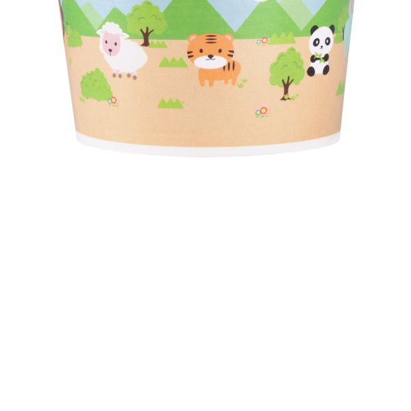 [1,000 ct] 12 oz Paper Food Containers | 100 mm | Safari Print