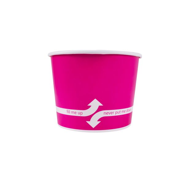 [1,000 ct] 16 oz Paper Food Containers | 112 mm | Pink