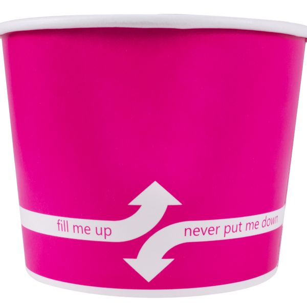 [1,000 ct] 16 oz Paper Food Containers | 112 mm | Pink