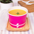 [1,000 ct] 16 oz Paper Food Containers | 112 mm | Pink