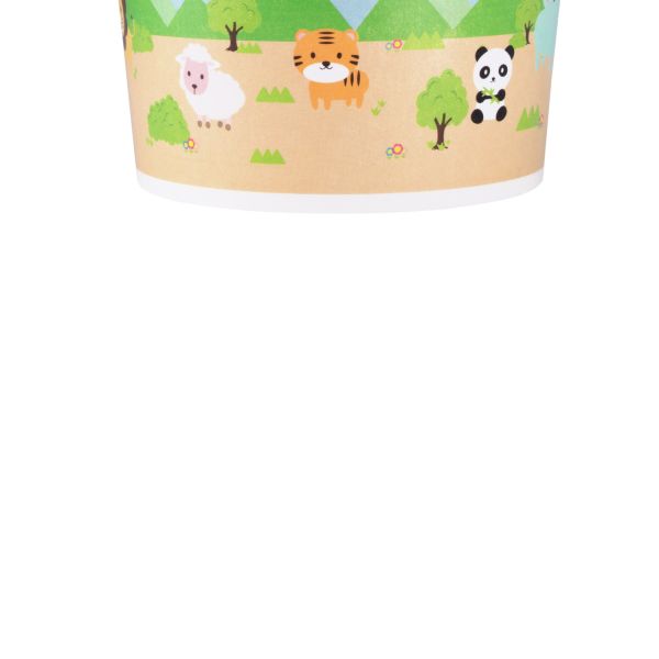 [1,000 ct] 16 oz Paper Food Containers | 112 mm | Safari Print