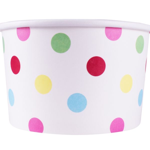 [600 ct] 20 oz Paper Food Containers | 127 mm | Dots Print
