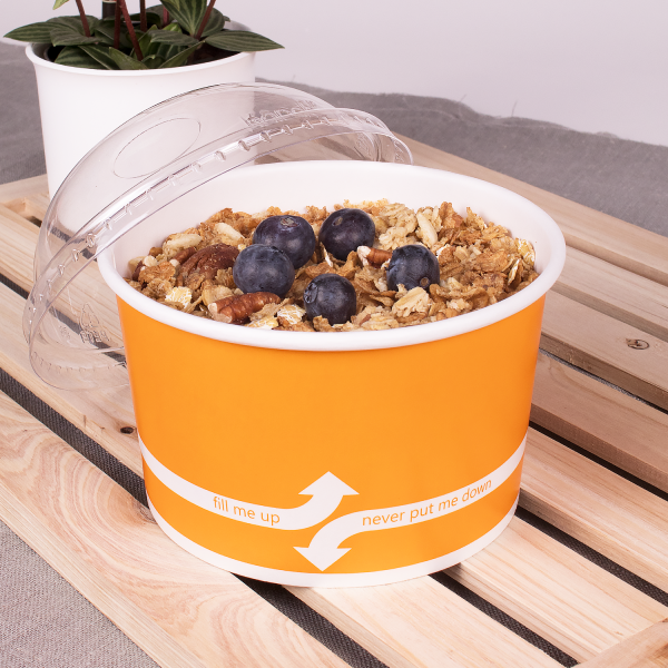 [600 ct] 20 oz Paper Food Containers | 127 mm | Orange
