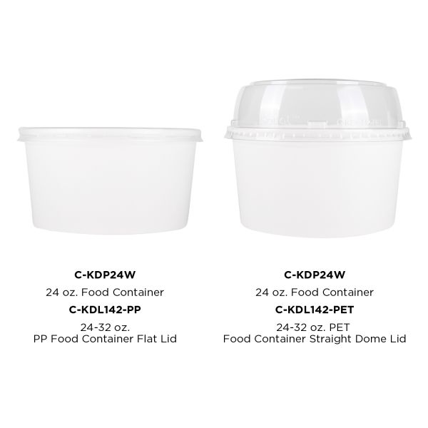 [600 ct] 24 oz Paper Food Containers | 142 mm | White