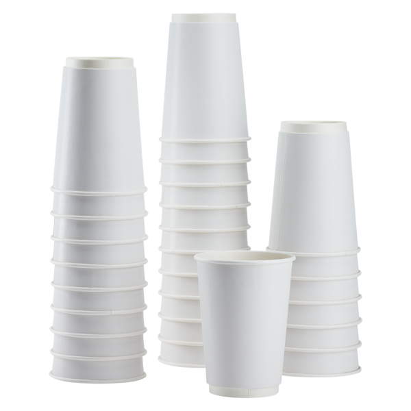 [500 ct] 16 oz Paper Coffee Cups | Insulated | 90 mm | White