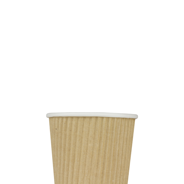 [1000 ct] 4 oz Paper Coffee Cups | Ripple | 62 mm | Kraft