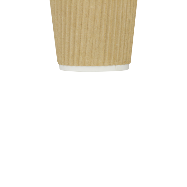 [1000 ct] 4 oz Paper Coffee Cups | Ripple | 62 mm | Kraft