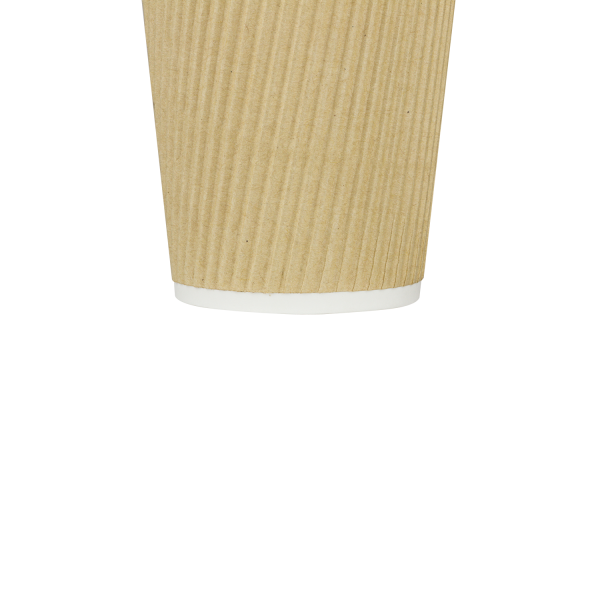 [500 ct] 8 oz Paper Coffee Cups | Ripple | 80 mm | Kraft