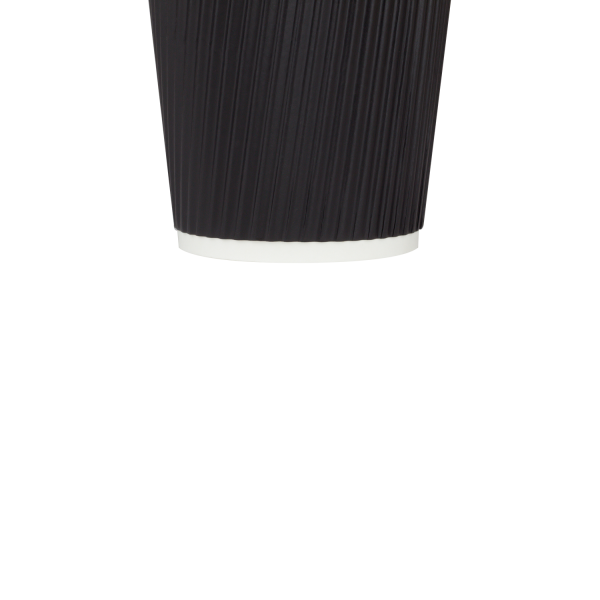 [500 ct] 8 oz Paper Coffee Cups | Ripple | 80 mm | Black