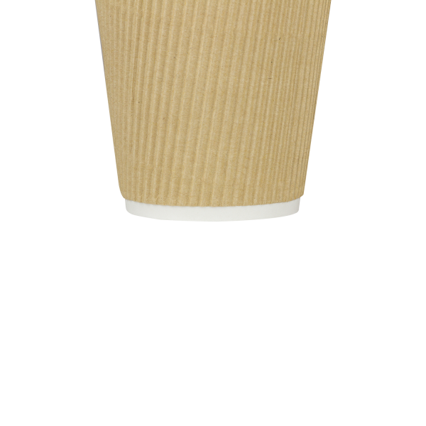 [500 ct] 10 oz Paper Coffee Cups | Ripple | 90 mm | Kraft