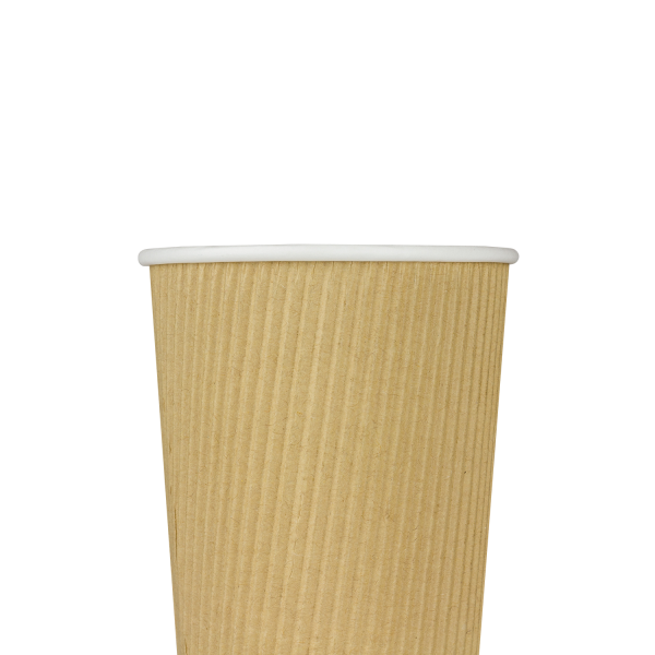 [500 ct] 20 oz Paper Coffee Cups | Ripple | 90 mm | Kraft