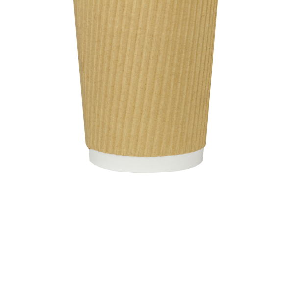 [500 ct] 20 oz Paper Coffee Cups | Ripple | 90 mm | Kraft