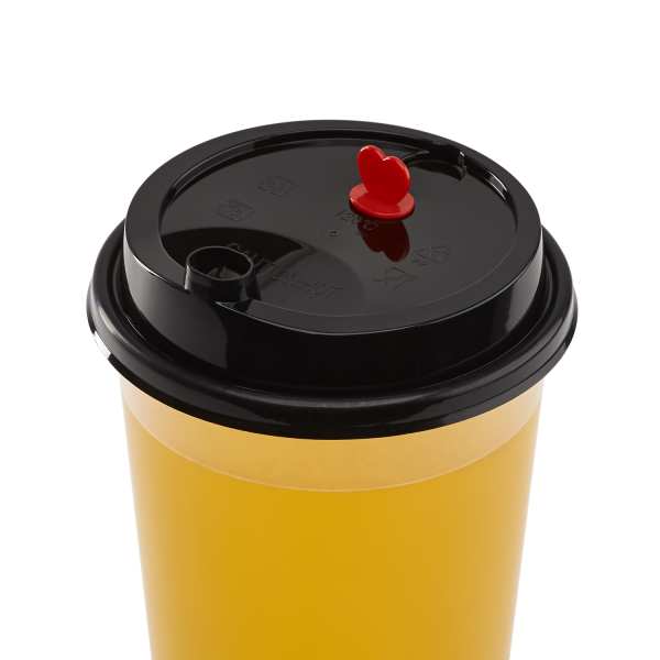 [1,000 ct] Plastic Dome Sip Lids | 90 mm | For 16/24 oz Tall Premium PP Cups | Black