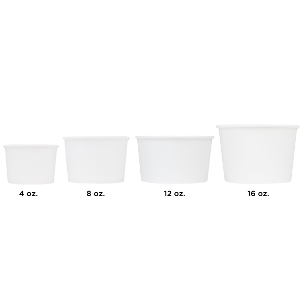 Karat Earth 12oz Eco-Friendly Paper Food Containers (114.6mm), White - 500 pcs