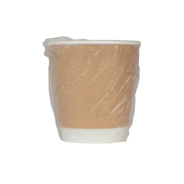 [500 ct] 10 oz Paper Coffee Cups | Wrapped Insulated | 90 mm | Kraft