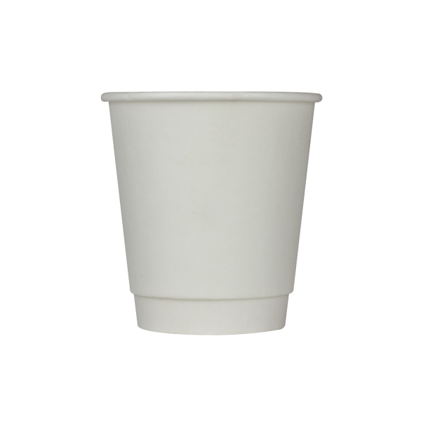 [500 ct] 10 oz Paper Coffee Cups | Wrapped Insulated | 90 mm | White