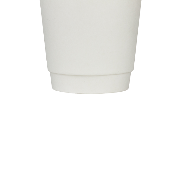 [500 ct] 10 oz Paper Coffee Cups | Wrapped Insulated | 90 mm | White
