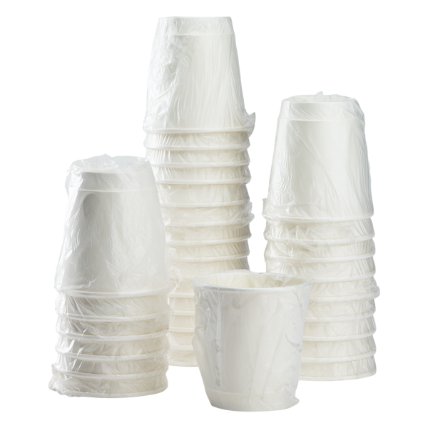 [500 ct] 10 oz Paper Coffee Cups | Wrapped Insulated | 90 mm | White