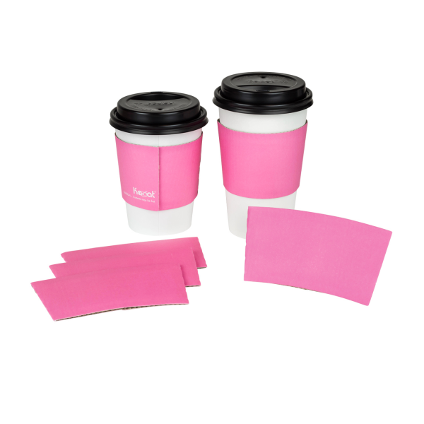 [1,000 ct] Coffee Cup Sleeves, Pink