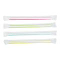 [2,000 ct] Clear Boba Straws | Individually Wrapped | Mixed Stripes (0.39" x 7.5")
