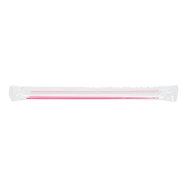 [2,000 ct] Clear Boba Straws | Individually Wrapped | Mixed Stripes (0.39" x 7.5")